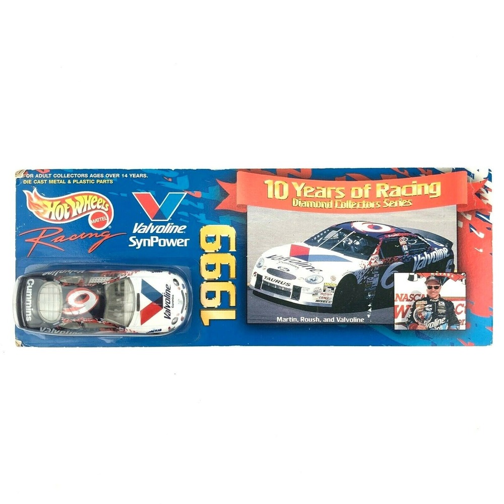 Hot Wheels Racing 10 Years Mark Martin Roush Ford Taurus Valvoline Die Cast 1/64